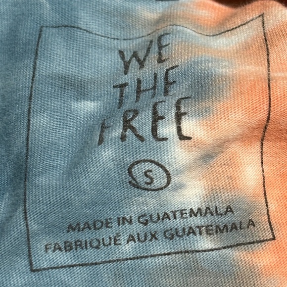 We The Free Women LongSleeve Cotton Tie Dye T-Shirt Sz S Bohemian Hippie 70's - Picture 3 of 10